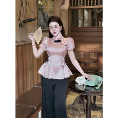 Set đồ nữ chơi tết áo gấm đính nơ phối quần tuyết nhung Ht1.055 - Giá 189.000 VND 5