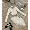 Set đồ nữ chơi Tết LOVITY GGG: Áo khoác cardigan, áo ống sọc, váy voan tầng xoè - Giá chỉ 189.000đ 2