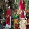 Set đồ nữ Tết 2.025 áo tơ thêu cổ tròn đính nơ và chân váy duyên dáng - chỉ 199k