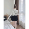 Set đồ nữ tiểu thư: Áo len xốp croptop ren + quần short nhung bồng - 179k 8
