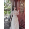 Set đồ Tết áo dài cách tân nữ đính bông, chân váy xoè vải tơ - giá 199k 3