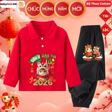 Set Đồ Tết Bính Ngọ 2.026 Mừng Năm Mới Bé Trai Bé Gái BABYMALL - Bộ Thun Polo Dài Tay Giá chỉ 182.000 6 Set Đồ Tết Bính Ngọ 2.026 Mừng Năm Mới Bé Trai Bé Gái BABYMALL - Bộ Thun Polo Dài Tay Giá chỉ 182.000 6