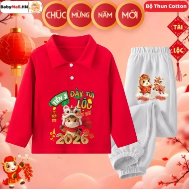 Set Đồ Tết Bính Ngọ 2.026 Mừng Năm Mới Bé Trai Bé Gái BABYMALL - Bộ Thun Polo Dài Tay Giá chỉ 182.000 7 Set Đồ Tết Bính Ngọ 2.026 Mừng Năm Mới Bé Trai Bé Gái BABYMALL - Bộ Thun Polo Dài Tay Giá chỉ 182.000 7