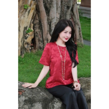 Set đồ tết gấm hoa Tafta sang trọng Bộ đi chùa lễ tết cổ tàu tay bồng lam cách tân giảm giá 245k