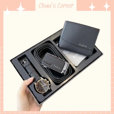 Set Fullbox và Túi giấy: Ví, Thắt lưng, Đồng hồ nam – Quà sinh nhật cho bạn trai 140k
