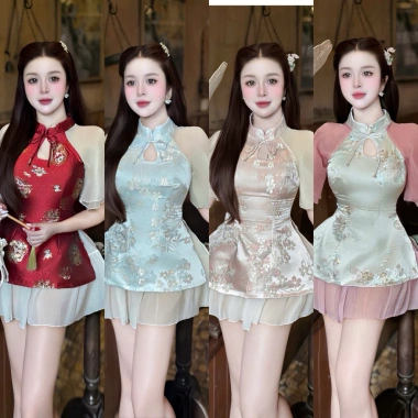 Set Gấm Hảo Hảo Tay Phối Bigsize - Hàng Tết 2.025 Giá Ưu Đãi 229k