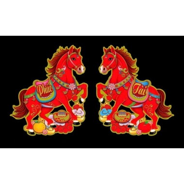 Set Hình Dán Trang Trí Tết Chữ Việt Thần Tài Bính Ngọ 2.026 Size To Giá 65.000 VND