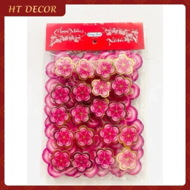 Set Hoa Đào 3D Dán Tường Tết 2.026 - Kích Thước Nhiều, Keo Hai Mặt, Nhà Cửa Xuân