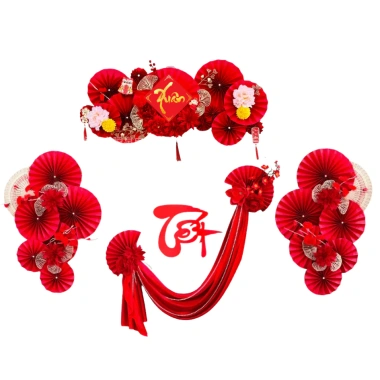 Set Hoa Trang Trí Tết 2.026 Quạt và Tràng Hạt mẫu Tùy Chọn, Giá 110.000 VND 7