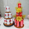 SET HOA TRANG TRÍ Tháp Để Nước Ngọt 3 Tầng Nhựa Sơn Giả Gỗ Bền Chắc Khay Xếp Bia 58.080đ 2