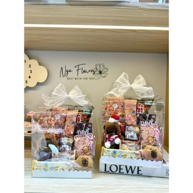Sét Hộp Quà Bánh Kẹo + Gấu Bông Tông Nâu – Quà Sinh Nhật, Noel, Valentine, 8/3, Giá 159k 5