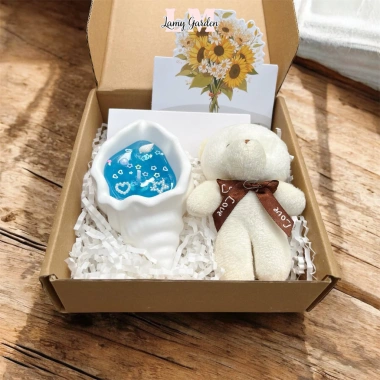 Set hộp quà nến thơm vỏ sò và gấu bông mini dễ thương - Quà tặng bạn gái, crush, người yêu chỉ 75.000₫ 6