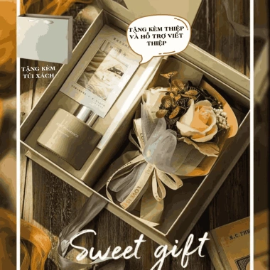 Set Hộp Quà Tinh Dầu Thơm và Hoa Lụa Trang Trí - Quà Tặng 20/10 20/11 Valentine 14/2 8/3 Giá ưu đãi 123.599₫