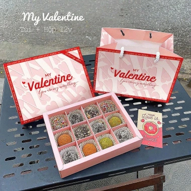 Set Hộp & Túi Đựng Socola Valentine 9-12V - Xinh Xắn Socola, Nama, Truffle - Giá 33.000 VND