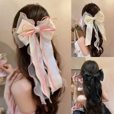 Sét Kẹp Tóc Đen Đính Nơ Đá Siêu Sang Chảnh - Giá Chỉ 15.000đ Giảm Sốc