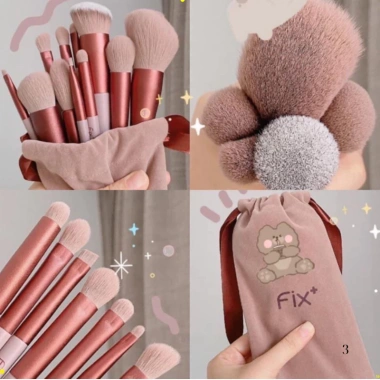 Set Makeup Rose 17 Món - Bộ cọ 13 cây, túi đựng, phấn mắt, má hồng, son lì tông màu 538.000đ
