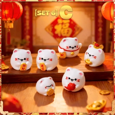 SET Mèo Thần Tài Tết Nguyên Đán Bính Ngọ 2.026 - Quà May Mắn Trang Trí Giá 39.000