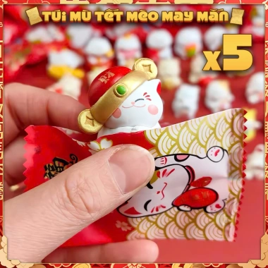 SET Mèo Thần Tài Tết Nguyên Đán Bính Ngọ 2.026 - Quà May Mắn Trang Trí Giá 39.000
