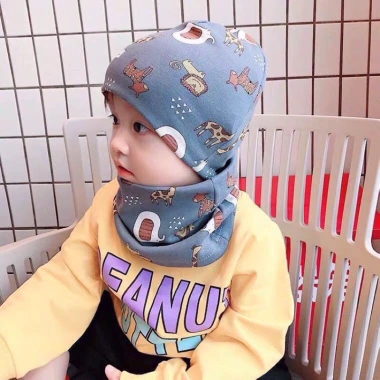 Set mũ và khăn ống cotton mềm cho bé 6 tháng - 6 tuổi, siêu thoáng mát, giá chỉ 19.900₫ 2