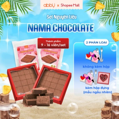 Set Nama Chocolate Valentine 2 vị - Socola nguyên chất + Bột Whipping Cream, Abby kèm thiệp dĩa, chỉ 58.900₫ 2