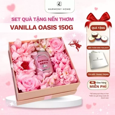 Set Nến Thơm Vanilla Oasis Harmony Home - Quà Tặng 8/3, Valentine, 20/10, Sinh Nhật Nữ - Giá ưu đãi 190.000 VND