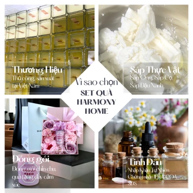 Set Nến Thơm Vanilla Oasis Harmony Home - Quà Tặng 8/3, Valentine, 20/10, Sinh Nhật Nữ - Giá ưu đãi 190.000 VND