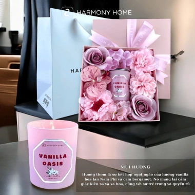 Set Nến Thơm Vanilla Oasis Harmony Home - Quà Tặng 8/3, Valentine, 20/10, Sinh Nhật Nữ - Giá ưu đãi 190.000 VND