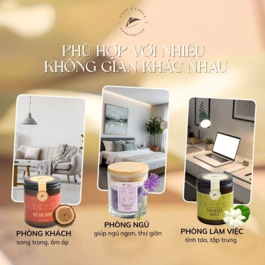 Set nến thơm Vosi 120ml sáp đậu nành cốc thủy tinh Quà tặng Valentine sinh nhật 165k 7