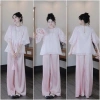 Set Pháp Phục Áo Lam Đi Chùa Hồng Pastel Nhẹ Nhàng - Bộ Mặc Tết Trẻ Trung, 89k