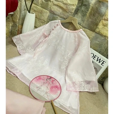 Set Pháp Phục Áo Lam Đi Chùa Hồng Pastel Nhẹ Nhàng - Bộ Mặc Tết Trẻ Trung, 89k