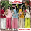 Sét pháp phục đi chùa bigsize 45-90kg - Lam áo tơ voan + quần lụa, set MS317, giá 99.000₫