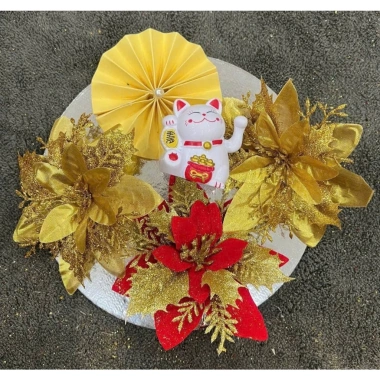 Set Phụ Kiện Hoa Trạng Nguyên Tháp Nước, Bánh Kẹo Trang Trí Tết Lotso Decor Giá 28.900 VND