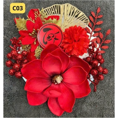 Set Phụ Kiện Hoa Trang Trí Tháp Bánh Tài Lộc Giỏ Hoa Quả Dâng Lễ Tết Giá 38.998₫ 2
