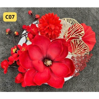 Set Phụ Kiện Hoa Trang Trí Tháp Bánh Tài Lộc Giỏ Hoa Quả Dâng Lễ Tết Giá 38.998₫ 7