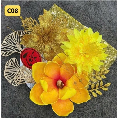 Set Phụ Kiện Hoa Trang Trí Tháp Bánh Tài Lộc Giỏ Hoa Quả Dâng Lễ Tết Giá 38.998₫ 8