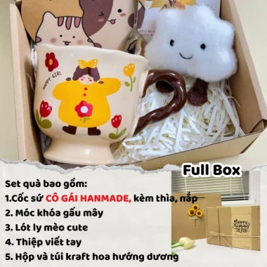 Set Quà Cốc Ly Sứ Happy Girl Retro Vintage - Gấu Bông, Thiệp, Lót Ly, Quà Tốt Nghiệp và Sinh Nhật - Giá 179.000 VND 5 Set Quà Cốc Ly Sứ Happy Girl Retro Vintage - Gấu Bông, Thiệp, Lót Ly, Quà Tốt Nghiệp và Sinh Nhật - Giá 179.000 VND 5