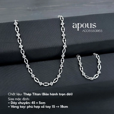 Set Quà Dây Chuyền Vòng Tay cho Bạn Trai - Sinh Nhật, Noel, Giáng Sinh Apous 152k