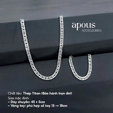 Set Quà Dây Chuyền Vòng Tay cho Bạn Trai - Sinh Nhật, Noel, Giáng Sinh Apous 152k