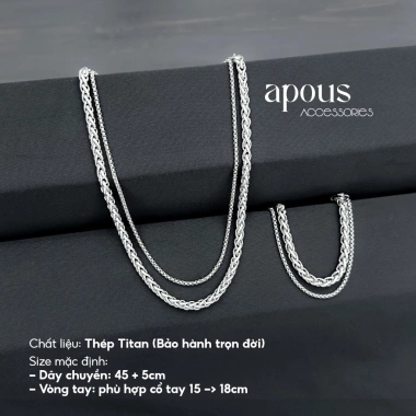 Set Quà Dây Chuyền Vòng Tay cho Bạn Trai - Sinh Nhật, Noel, Giáng Sinh Apous 152k
