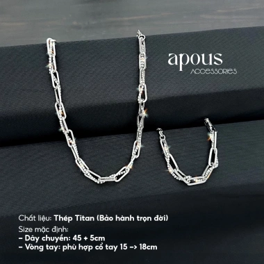 Set Quà Dây Chuyền Vòng Tay cho Bạn Trai - Sinh Nhật, Noel, Giáng Sinh Apous 152k