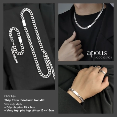 Set Quà Dây Chuyền Vòng Tay cho Bạn Trai - Sinh Nhật, Noel, Giáng Sinh Apous 152k 10 Set Quà Dây Chuyền Vòng Tay cho Bạn Trai - Sinh Nhật, Noel, Giáng Sinh Apous 152k 10