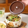 Set quà tặng 3 bát sứ cao cấp Nơ Capybara Mèo có nắp hút chân không phù hợp sinh nhật giảm giá 155k 3