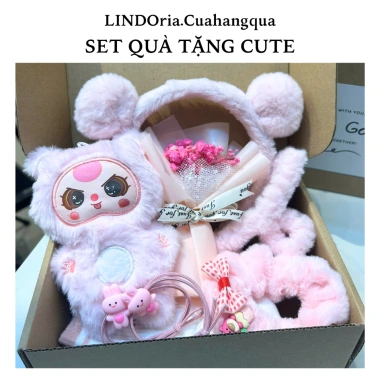 Set Quà Tặng Bạn Gái Cute LINDOria - Quà Sinh Nhật 20/10, 14/2, 8/3, Capybara, Cinnamoroll, Kitty - Giá 63.750₫
