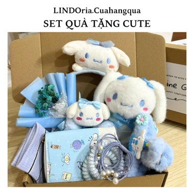 Set Quà Tặng Bạn Gái Cute LINDOria - Quà Sinh Nhật 20/10, 14/2, 8/3, Capybara, Cinnamoroll, Kitty - Giá 63.750₫