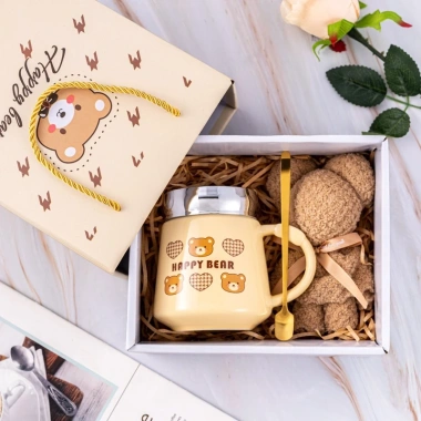 Set Quà Tặng Cốc Ly Sứ Nắp Vặn Mèo & Gấu Nâu Cute Dễ Thương, Hộp Quà Xinh Xắn - Giá 104.500₫ 3