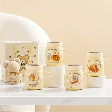 Set Quà Tặng Cốc Ly Sứ Nắp Vặn Mèo & Gấu Nâu Cute Dễ Thương, Hộp Quà Xinh Xắn - Giá 104.500₫ 8