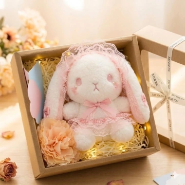 Set Quà Tặng Gấu Bông Hộp Giấy Kraft Mặt Kính - Giá 120.000, Quà Sinh Nhật Valentine Bé và Bạn Gái 5