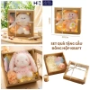 Set Quà Tặng Gấu Bông Hộp Kraft Mặt Kính Cao Cấp kèm Nhiều Phụ Kiện – Quà Sinh Nhật Bé và Bạn Gái, Decor