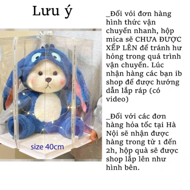 Set quà tặng gấu bông Lena Stich có hoa giá 125k - dùng cho sinh nhật, Valentine, 8-3, Noel, tặng bạn gái và trẻ em 3 Set quà tặng gấu bông Lena Stich có hoa giá 125k - dùng cho sinh nhật, Valentine, 8-3, Noel, tặng bạn gái và trẻ em 3