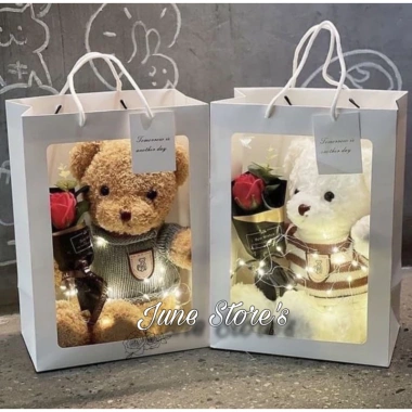 Set Quà Tặng Hoa và Gấu Teddy kèm Túi Đèn - Quà Đặc Biệt Giá 125k 4
